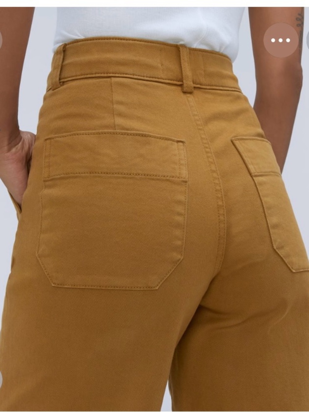 Everlane wide leg crop pants in ochre size 0